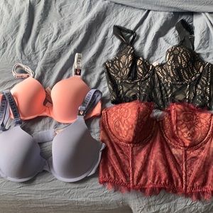 2 bras and 2 corsets